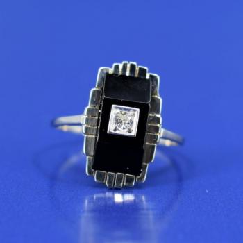 White Gold Ring - onyx, white gold - 1930 White Gold Ring - onyx, white gold - 1930