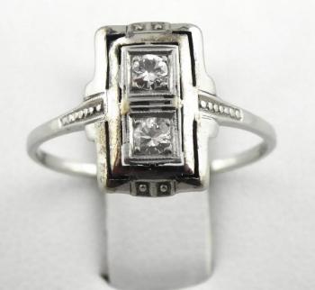 Ring - white gold, brilliant cut diamond - 1925 Ring - white gold, brilliant cut diamond - 1925