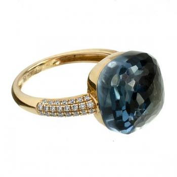 Ring - brilliant cut diamond, topaz - 1980 Ring - brilliant cut diamond, topaz - 1980