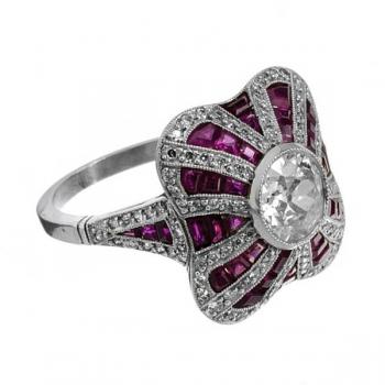 Platinum Ring - platinum, brilliant cut diamond - 1920 Platinum Ring - platinum, brilliant cut diamond - 1920