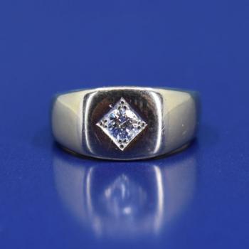 Men's Gold Ring - gold, brilliant cut diamond - 2000 Men's Gold Ring - gold, brilliant cut diamond - 2000