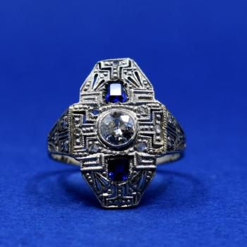 White Gold Ring - platinum, white gold - 1930 White Gold Ring - platinum, white gold - 1930
