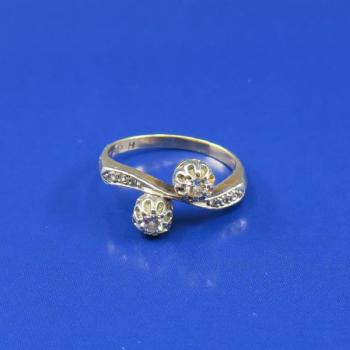 Ladies' Gold Ring - gold, brilliant cut diamond - 1920 Ladies' Gold Ring - gold, brilliant cut diamond - 1920