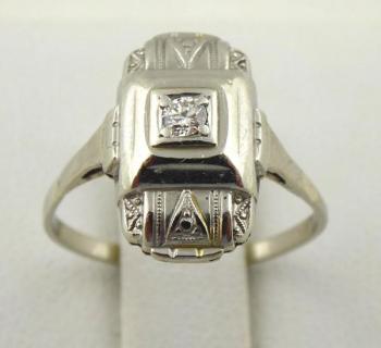 White Gold Ring - white gold, diamond - 1930 White Gold Ring - white gold, diamond - 1930