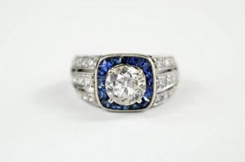 Platinum Ring - platinum, brilliant cut diamond - 1930 Platinum Ring - platinum, brilliant cut diamond - 1930