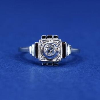 Ladies' Gold Ring - gold, brilliant cut diamond - 1930 Ladies' Gold Ring - gold, brilliant cut diamond - 1930