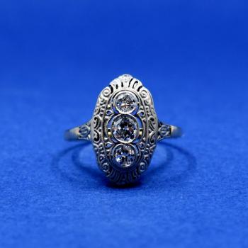 White Gold Ring - white gold, brilliant cut diamond - 1940 White Gold Ring - white gold, brilliant cut diamond - 1940