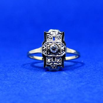 White Gold Ring - white gold, brilliant cut diamond - 1930 White Gold Ring - white gold, brilliant cut diamond - 1930