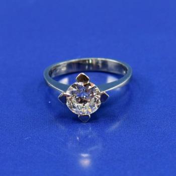 White Gold Ring - white gold, brilliant cut diamond - 1930 White Gold Ring - white gold, brilliant cut diamond - 1930