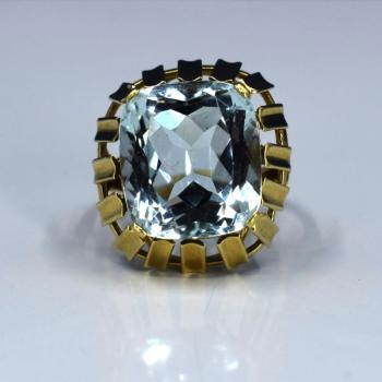Ladies' Gold Ring - gold, aquamarine - 2000 Ladies' Gold Ring - gold, aquamarine - 2000
