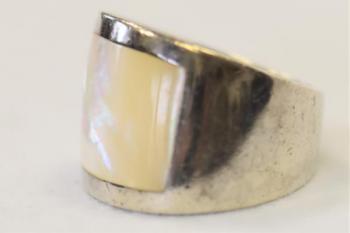 Silver Ring - pearl, silver - 1950
