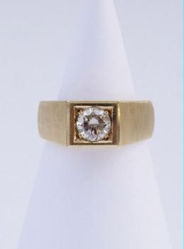 Precious Stone Ring - yellow gold, diamond - 1990