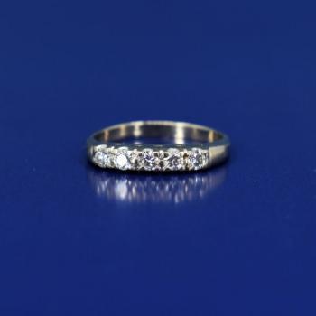 White Gold Ring - white gold, brilliant cut diamond - 1980